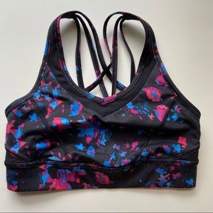 Lululemon patterned strappy bra, size 4